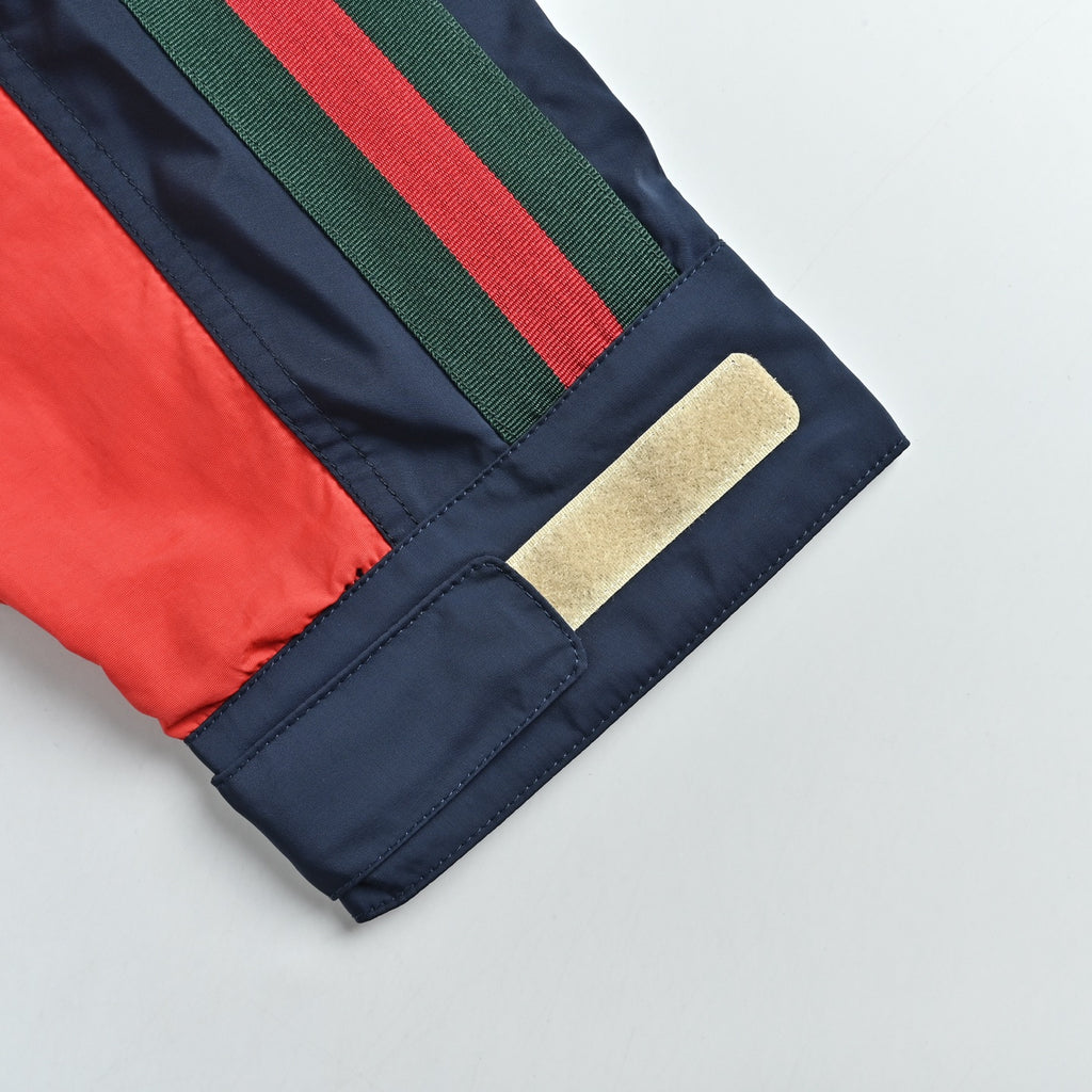 Gucci 25FW Retro Colorblock Web Stripe Track Jacket Cream