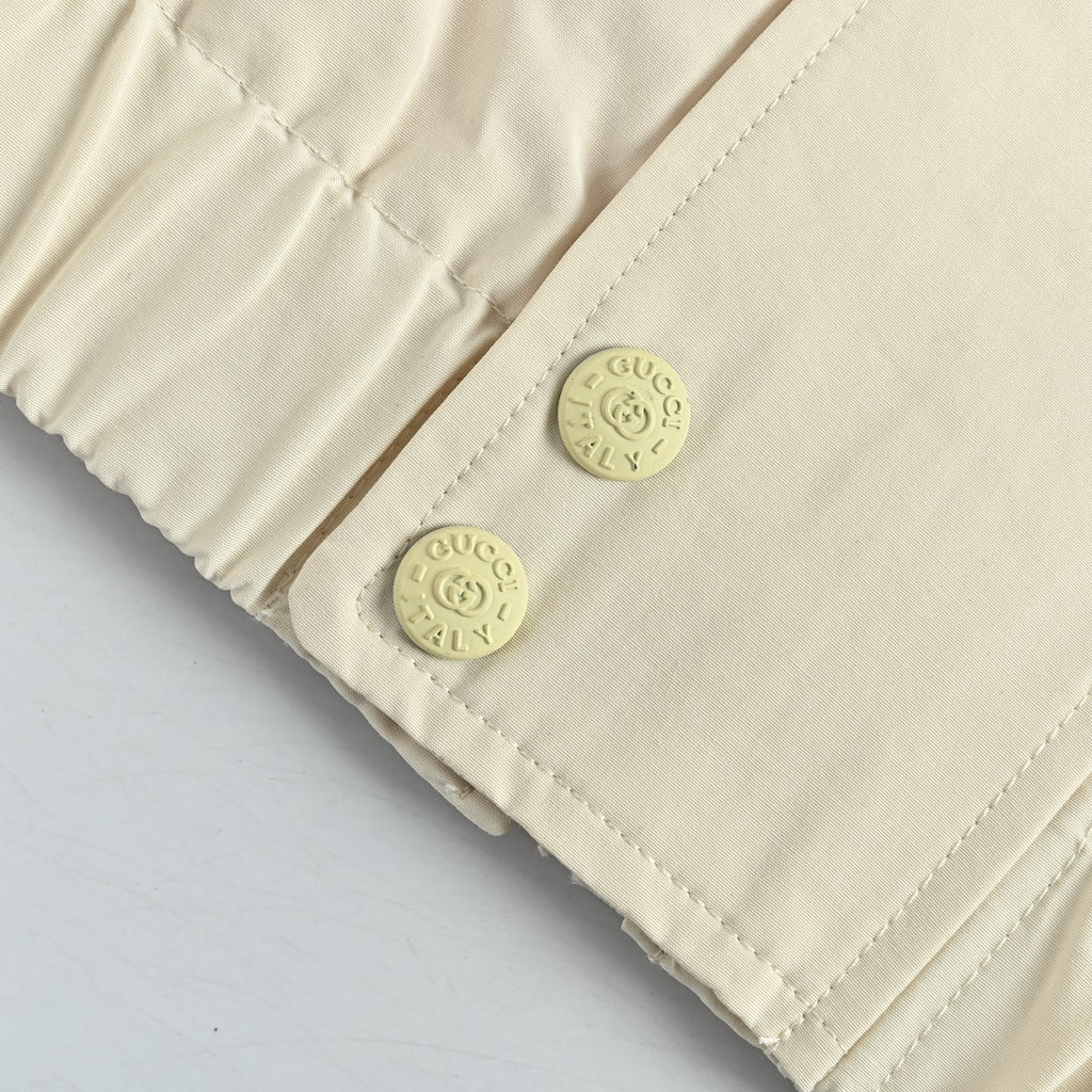 Gucci 25FW Retro Colorblock Web Stripe Track Jacket Cream