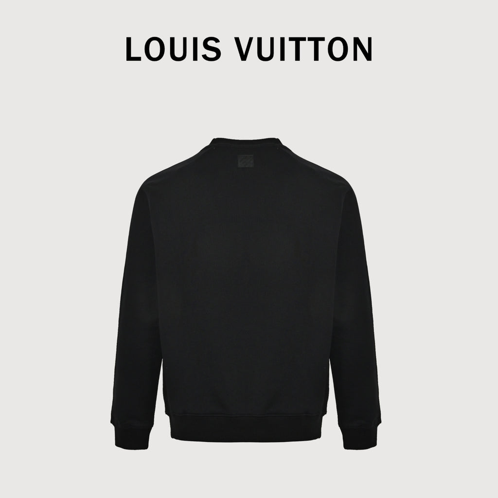 Louis Vuitton LV Monogram Pocket Crewneck Sweatshirt — Black