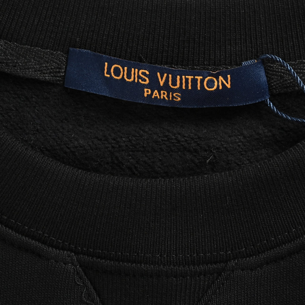 Louis Vuitton LV Monogram Pocket Crewneck Sweatshirt — Black