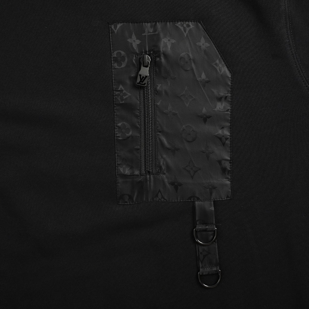 Louis Vuitton LV Monogram Pocket Crewneck Sweatshirt — Black