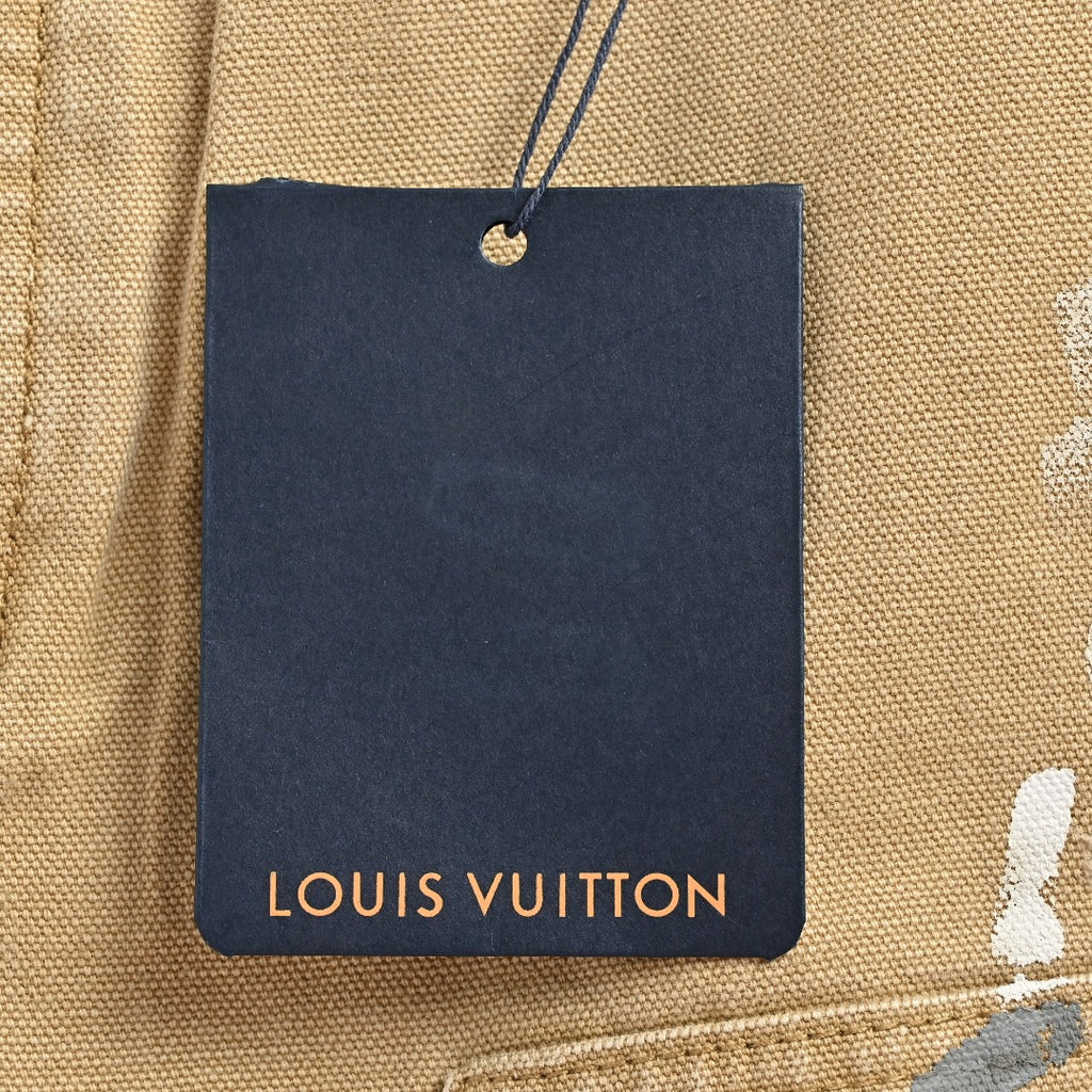 Louis Vuitton LV Ink Splash Graffiti Suit Denim Trousers — Khaki
