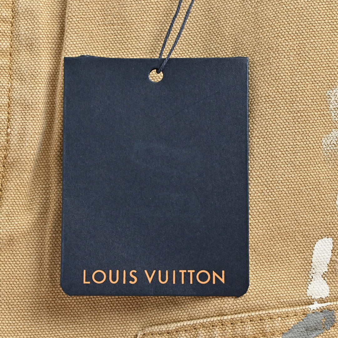 Louis Vuitton LV Ink Splash Graffiti Suit Denim Trousers — Khaki