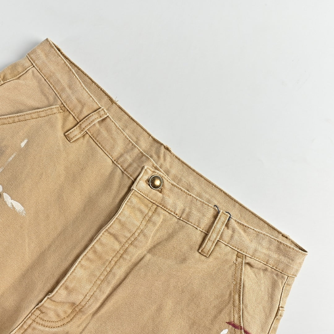 Louis Vuitton LV Ink Splash Graffiti Suit Denim Trousers — Khaki
