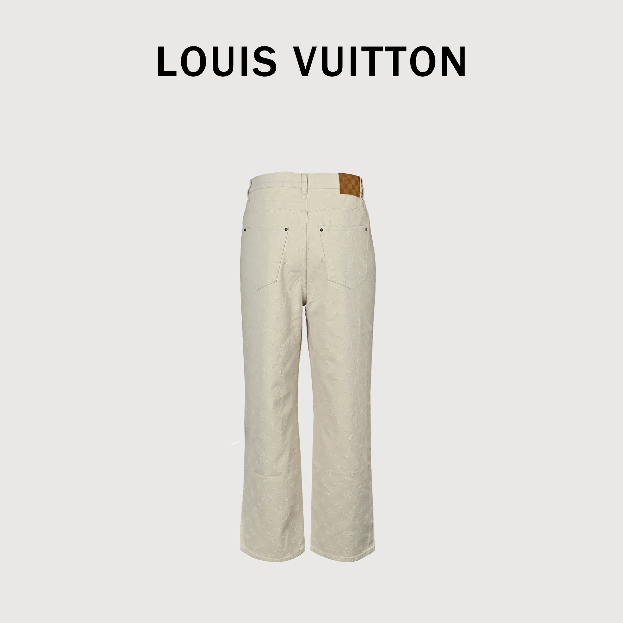 Louis Vuitton LV Monogram Needle-Punch Denim Skate Trousers — Ecru