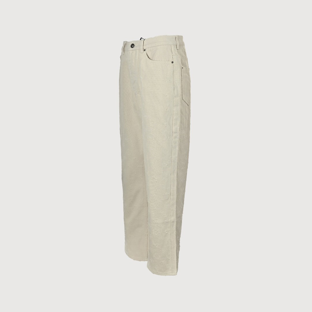 Louis Vuitton LV Monogram Needle-Punch Denim Skate Trousers — Ecru