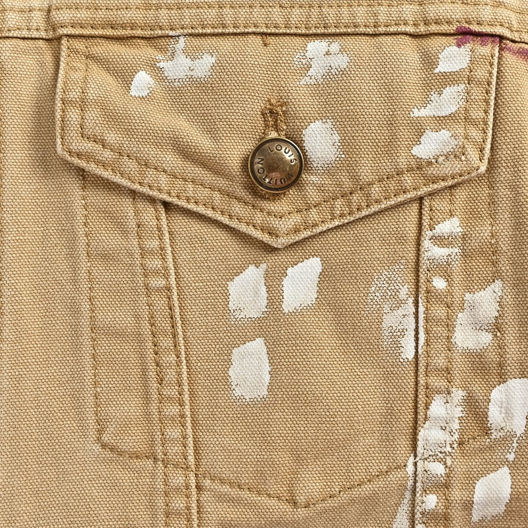 Louis Vuitton LV Ink Splash Graffiti Suit Denim Jacket — Khaki