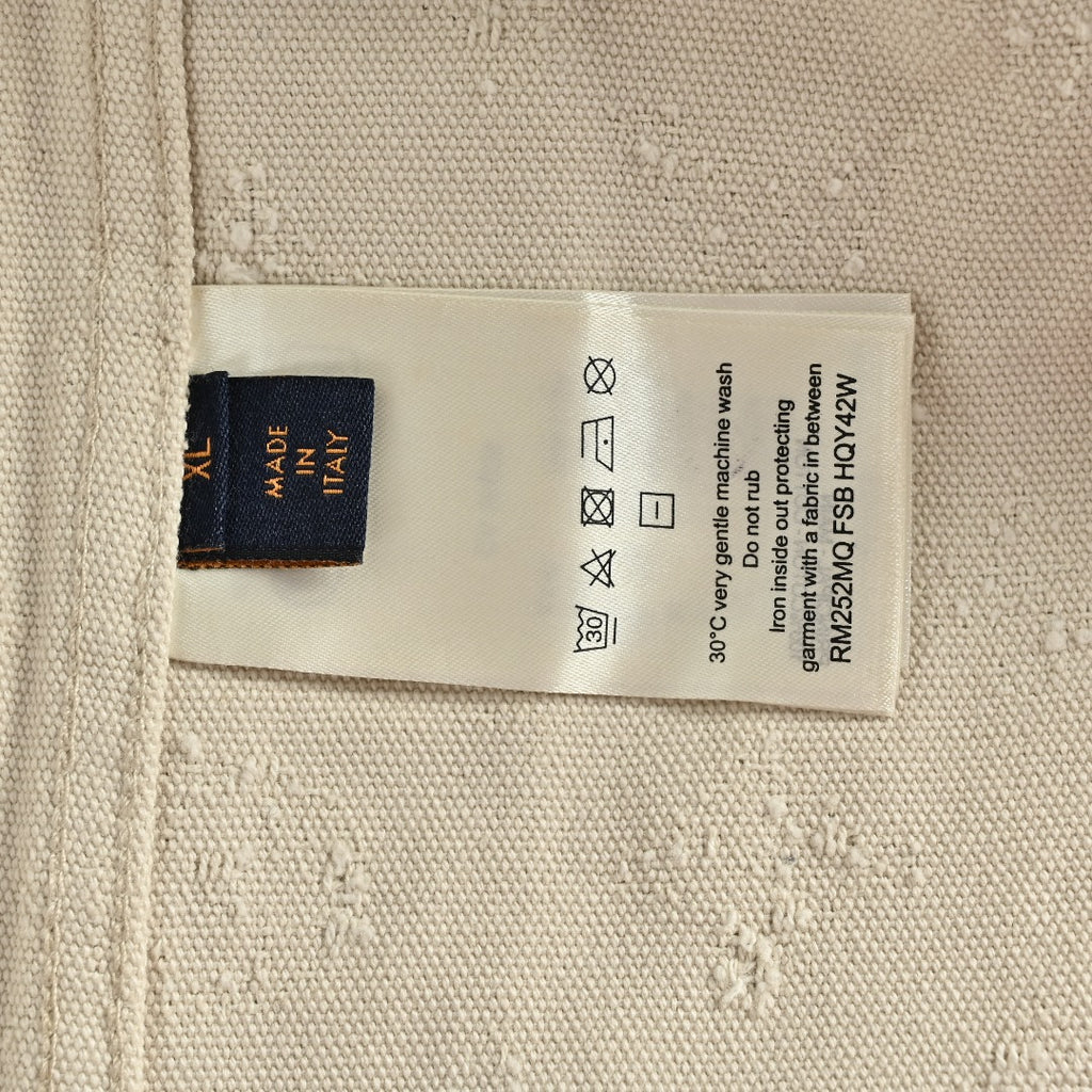 Louis Vuitton LV Monogram Needle-Punch Denim Shirt Jacket — Ecru
