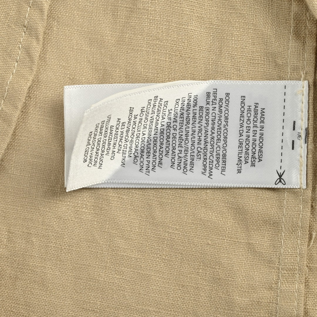 Ralph Lauren Polo Pony Embroidery Linen Long-Sleeve Shirt — Khaki