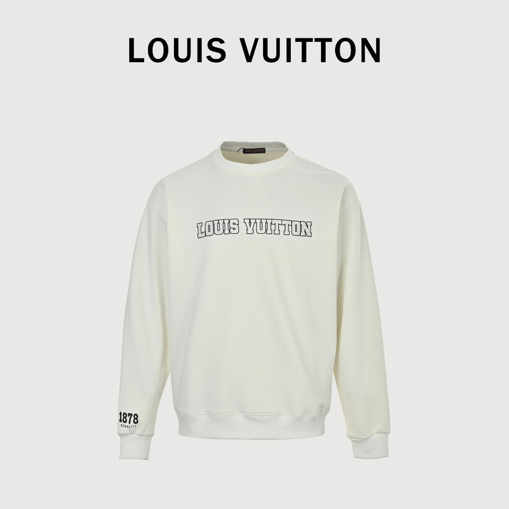 Louis Vuitton LV 25FW 1878 Cuff Crewneck Sweatshirt — White