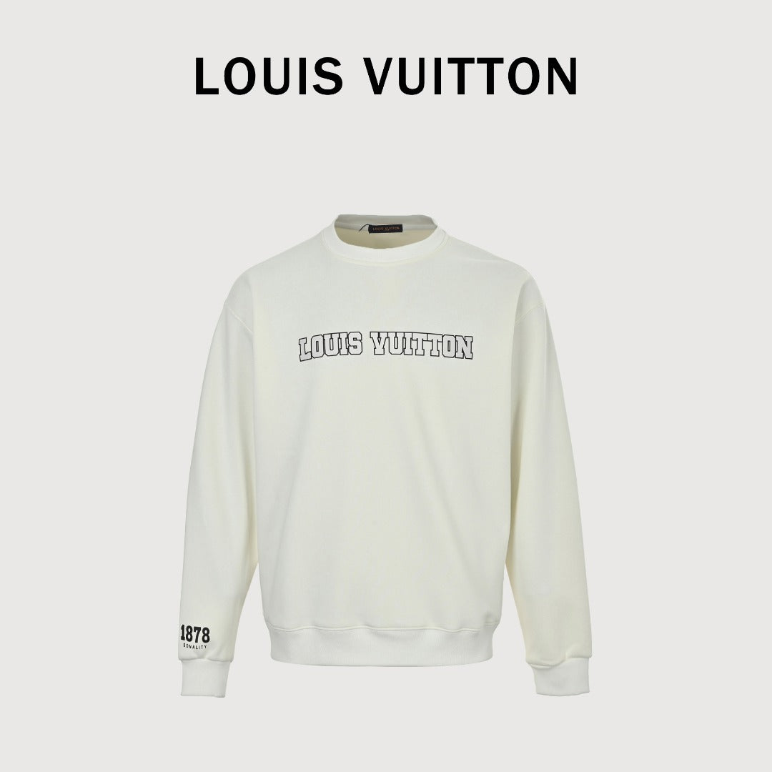 Louis Vuitton LV 25FW 1878 Cuff Crewneck Sweatshirt — White