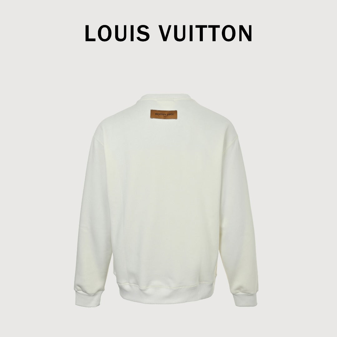 Louis Vuitton LV 25FW 1878 Cuff Crewneck Sweatshirt — White