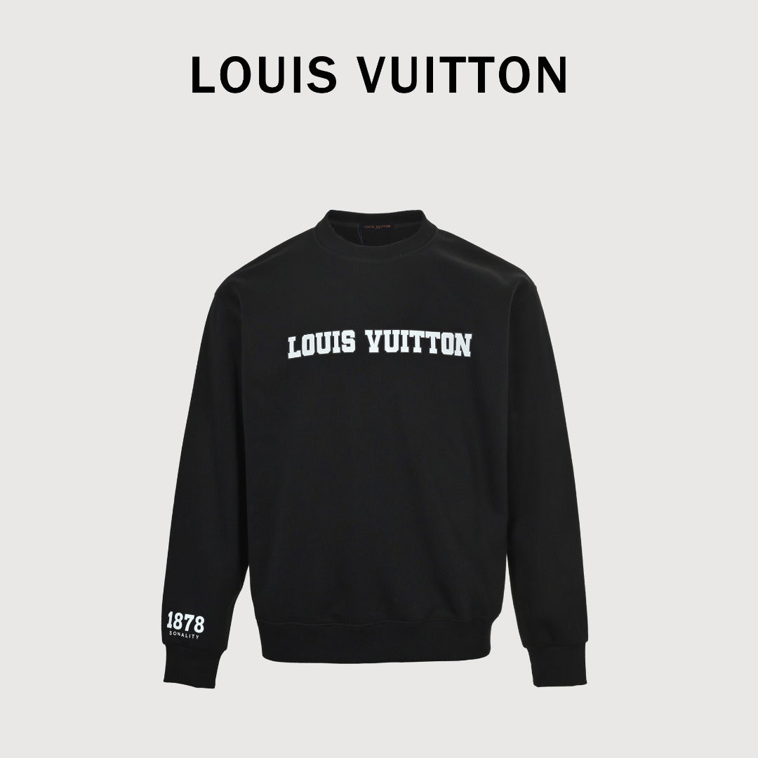 Louis Vuitton LV 25FW 1878 Cuff Crewneck Sweatshirt — Black