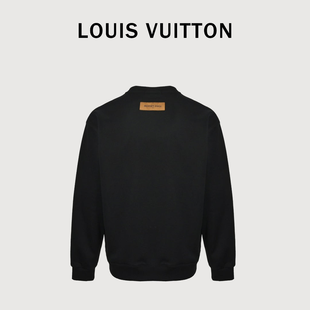 Louis Vuitton LV 25FW 1878 Cuff Crewneck Sweatshirt — Black