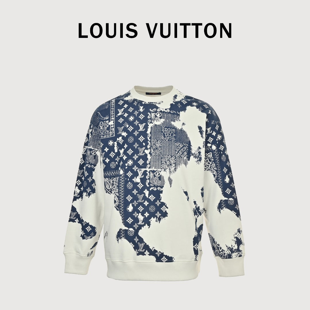 Louis Vuitton LV 25FW Paisley Series Crewneck Sweatshirt — Ecru
