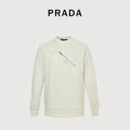 Prada Re-Nylon Backpack-Pocket Crewneck Sweatshirt — White
