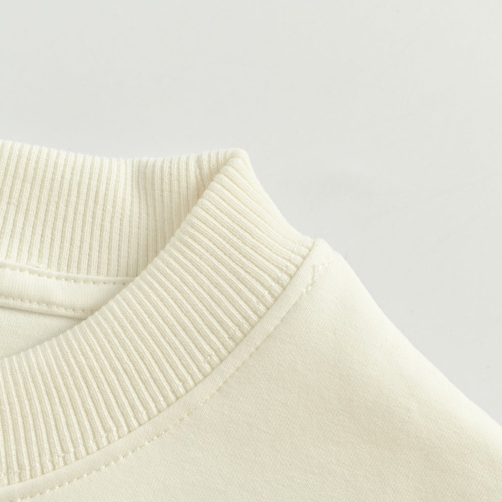Prada Re-Nylon Backpack-Pocket Crewneck Sweatshirt — White