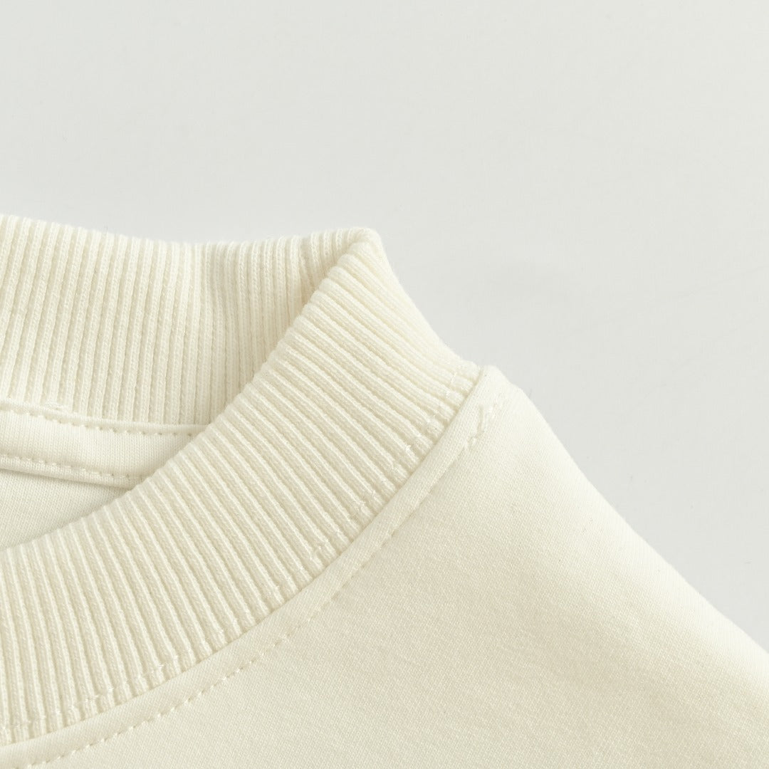 Prada Re-Nylon Backpack-Pocket Crewneck Sweatshirt — White