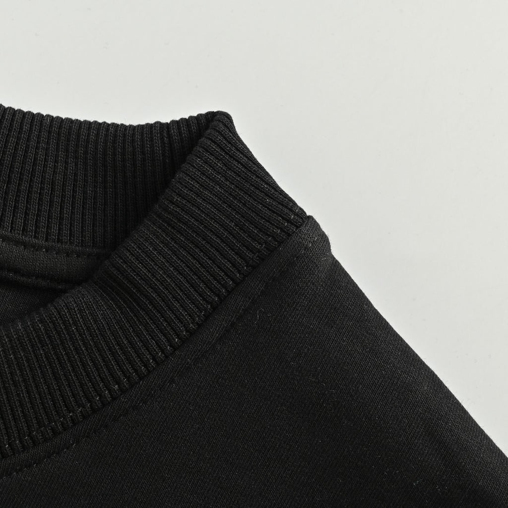 Prada Re-Nylon Backpack-Pocket Crewneck Sweatshirt — Black