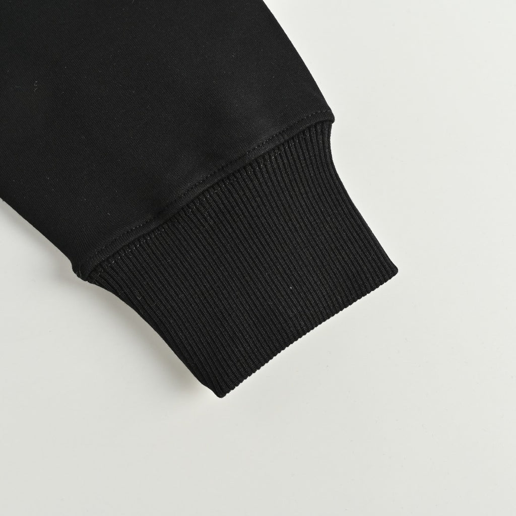Prada Re-Nylon Backpack-Pocket Crewneck Sweatshirt — Black