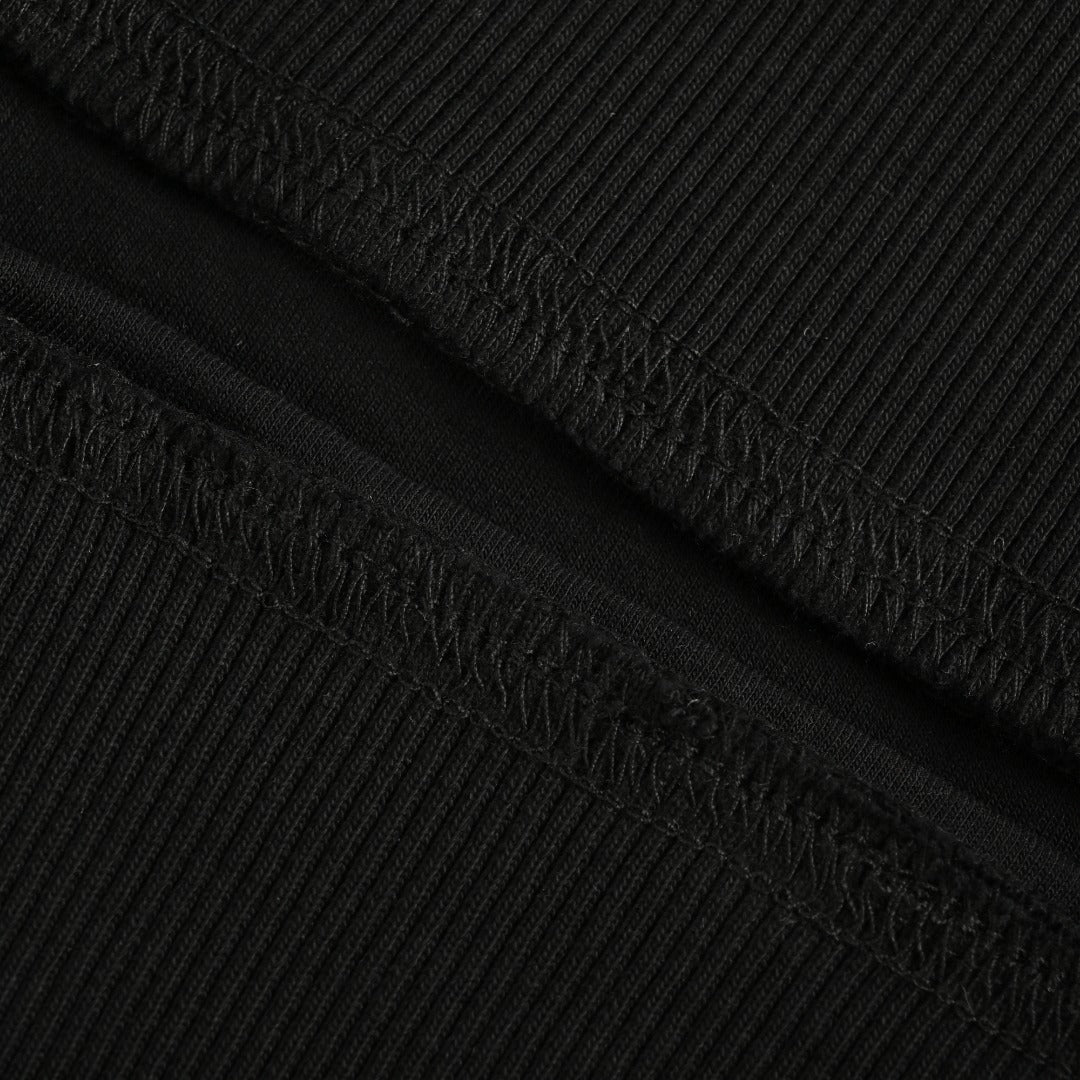 Prada Re-Nylon Backpack-Pocket Crewneck Sweatshirt — Black