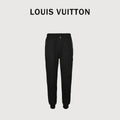 Louis Vuitton LV Logo Damier Check Zip-Pocket Tapered Jogger Trousers — Black