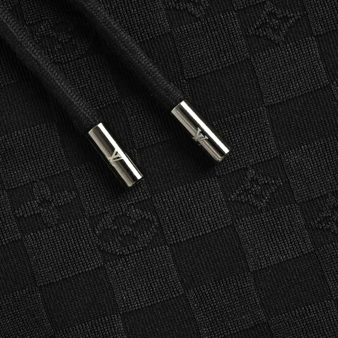 Louis Vuitton LV Logo Damier Check Zip-Pocket Tapered Jogger Trousers — Black