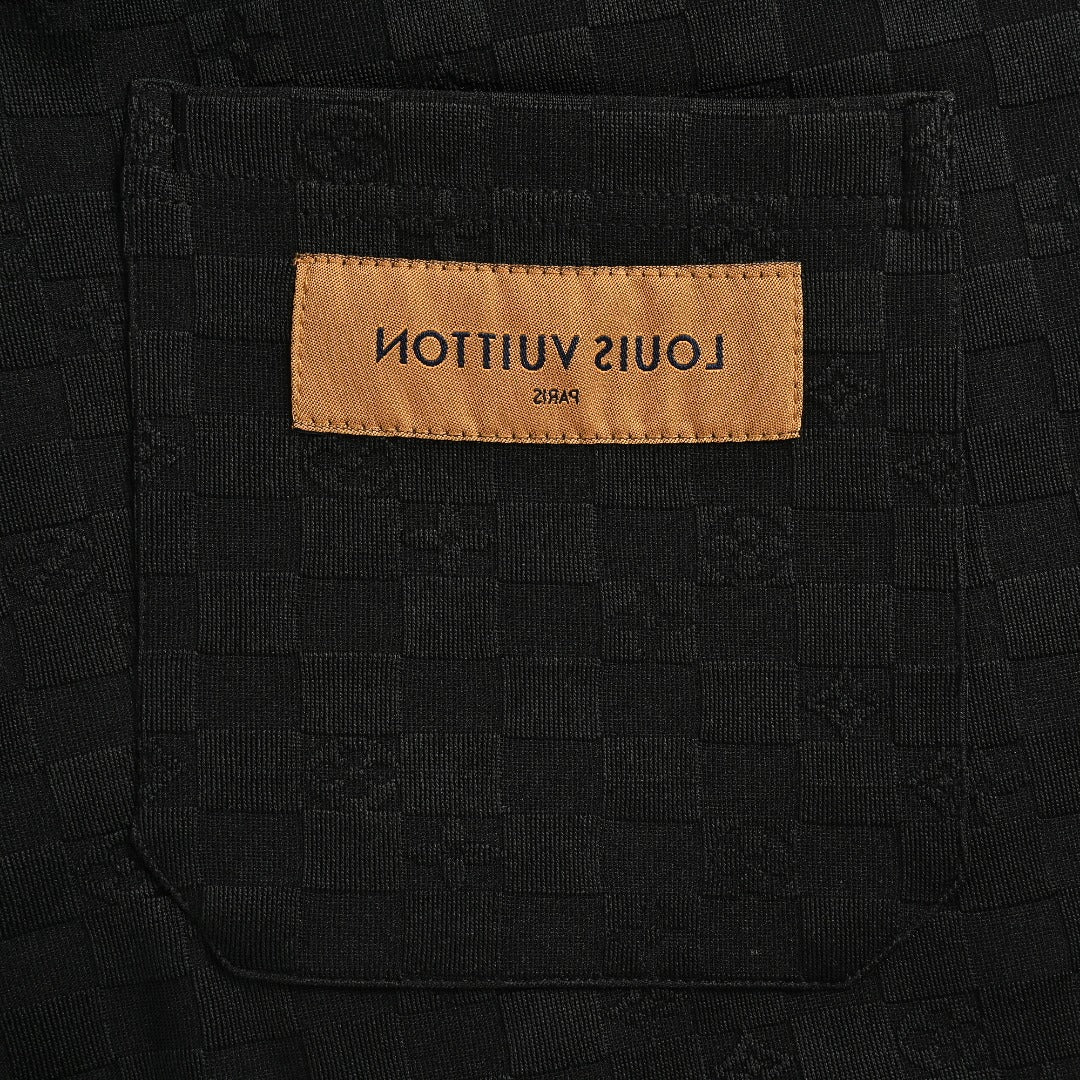 Louis Vuitton LV Logo Damier Check Zip-Pocket Tapered Jogger Trousers — Black