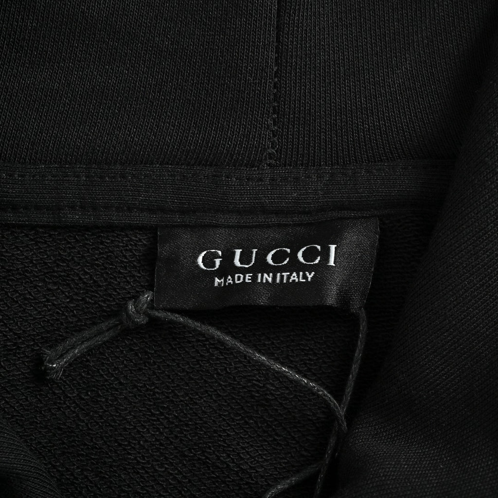 Gucci GG Web-Stripe Front Pullover Hoodie — Black