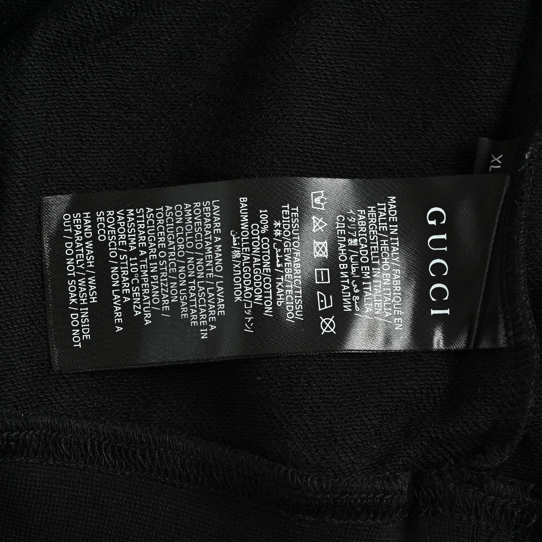 Gucci GG Web-Stripe Front Pullover Hoodie — Black