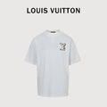 Louis Vuitton LV 26SS Leather Letter Logo Front & Back T-Shirt — White
