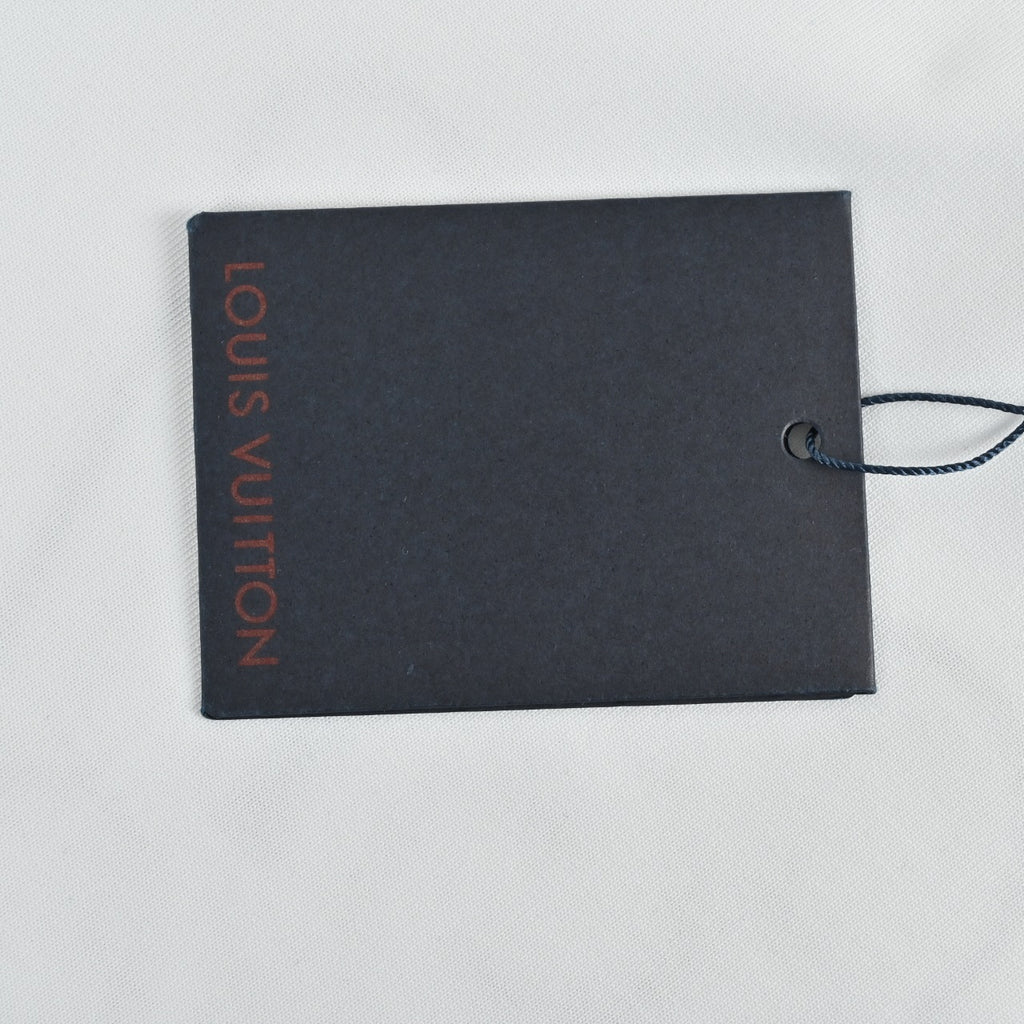 Louis Vuitton LV 26SS Leather Letter Logo Front & Back T-Shirt — White
