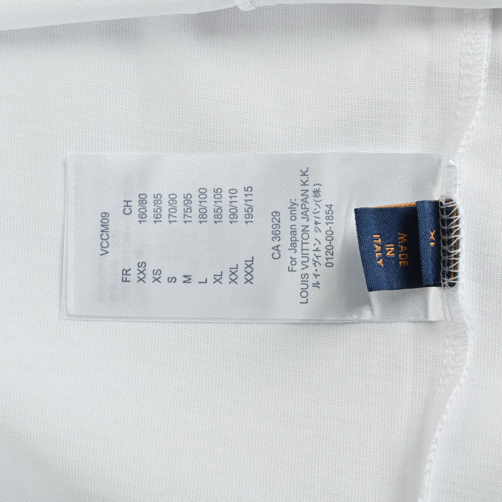 Louis Vuitton LV 26SS Leather Letter Logo Front & Back T-Shirt — White