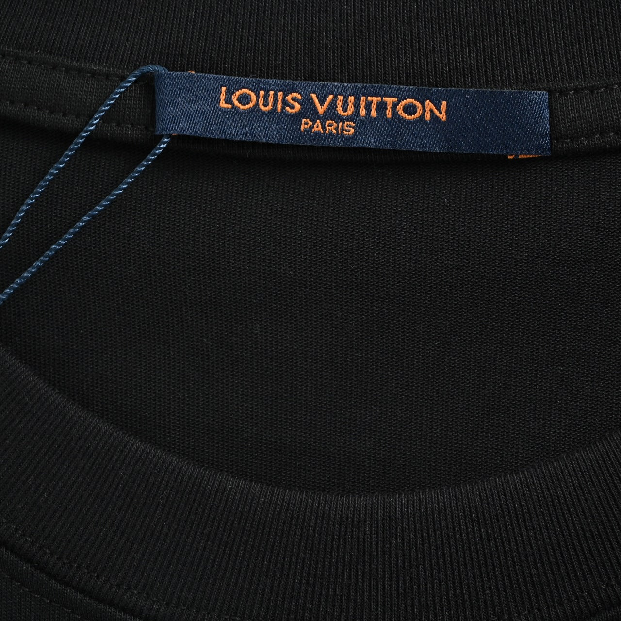 Louis Vuitton LV 26SS Leather Letter Logo Front & Back T-Shirt — Black