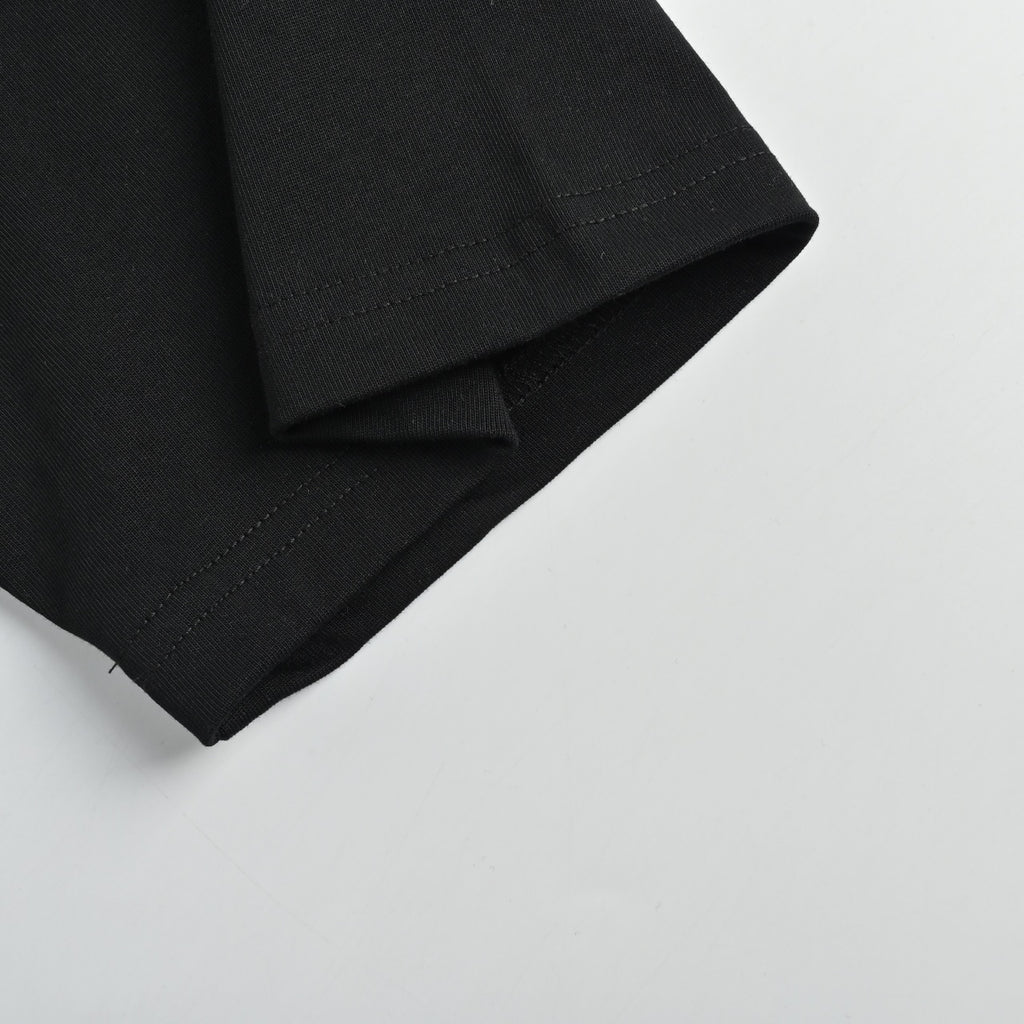 Louis Vuitton LV 26SS Leather Letter Logo Front & Back T-Shirt — Black