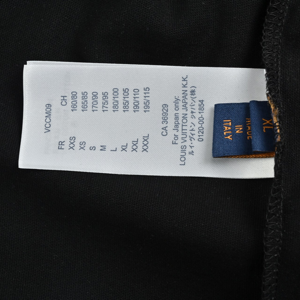 Louis Vuitton LV 26SS Leather Letter Logo Front & Back T-Shirt — Black