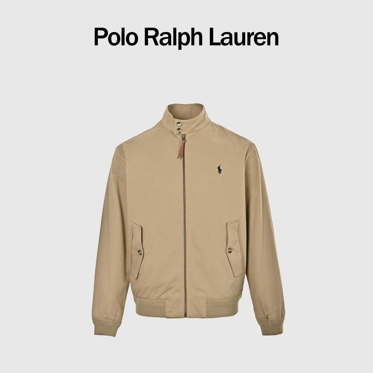 Ralph Lauren Polo Pony Vintage Harrington Zip Jacket — Khaki