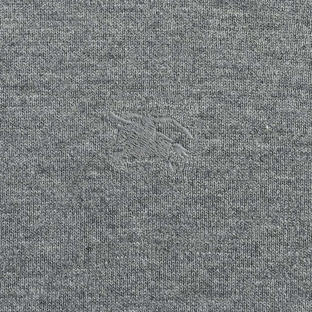 Burberry BBR Tri-Color Equestrian Knight Label Wool-Cashmere Crewneck Sweater — Grey