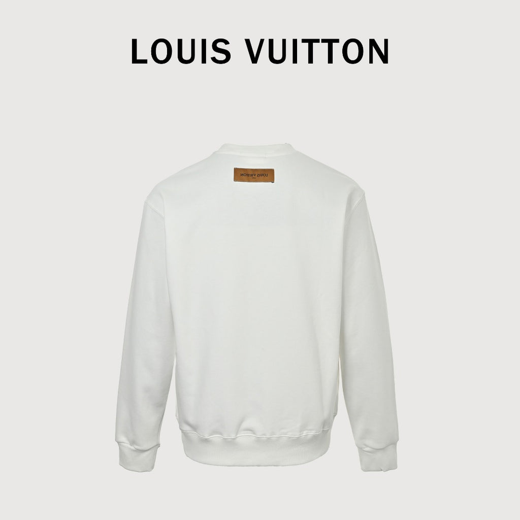 Louis Vuitton LV 25FW Neckline Signature Script Crewneck Sweatshirt — Black