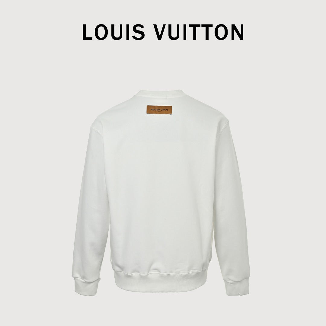 Louis Vuitton LV 25FW Neckline Signature Script Crewneck Sweatshirt — Black