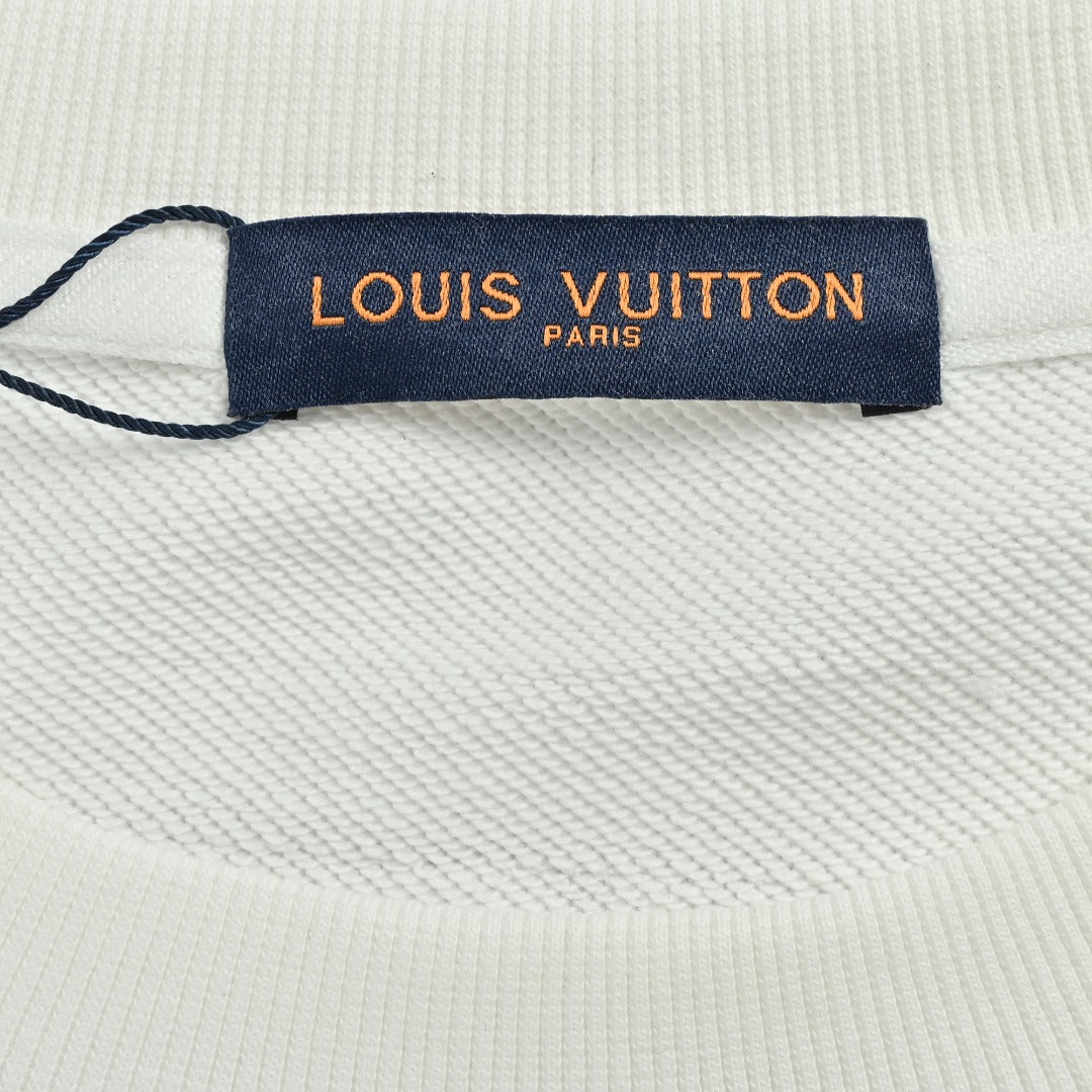 Louis Vuitton LV 25FW Neckline Signature Script Crewneck Sweatshirt — Black