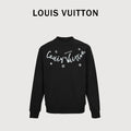 Louis Vuitton LV 25FW Neckline Signature Script Crewneck Sweatshirt — Black