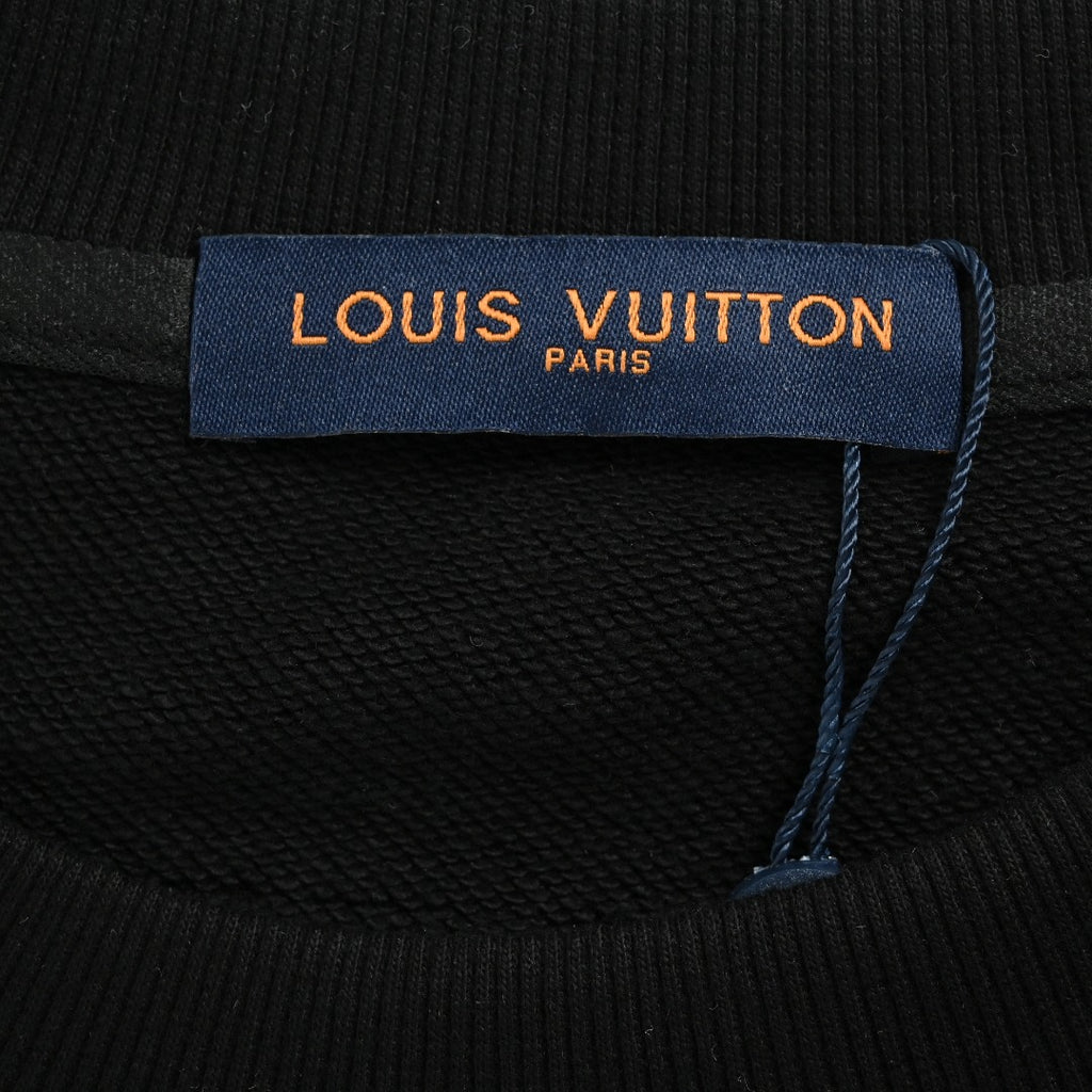 Louis Vuitton LV 25FW Neckline Signature Script Crewneck Sweatshirt — Black