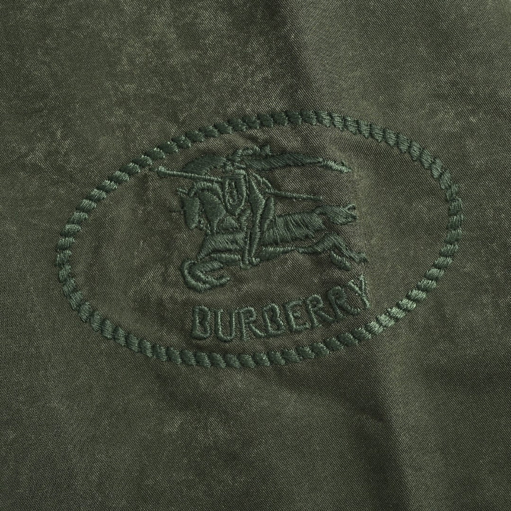 Burberry BBR Sleeve Equestrian Knight Embroidery Reversible Nylon-Blend Hooded Parka — Dark Olive