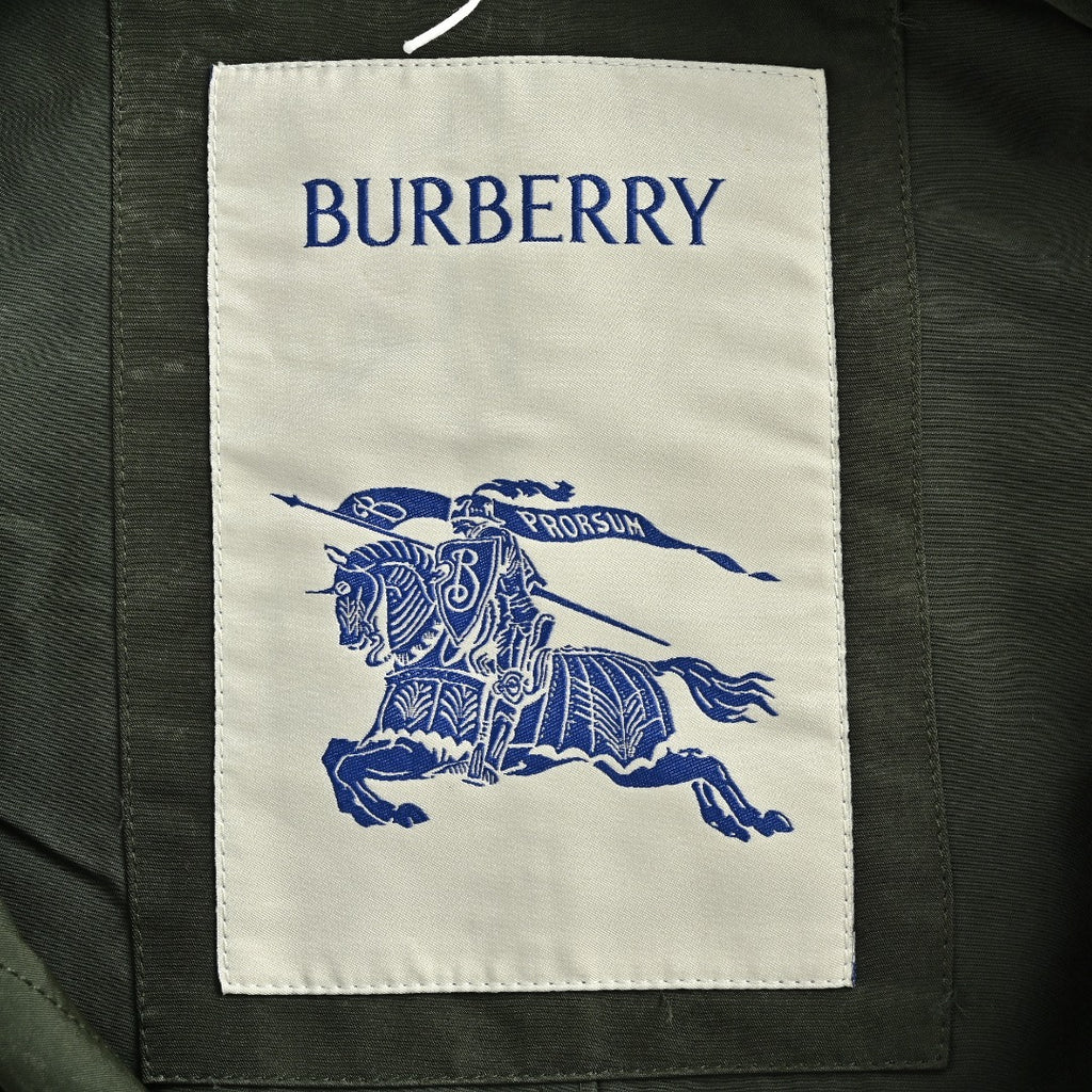 Burberry BBR Sleeve Equestrian Knight Embroidery Reversible Nylon-Blend Hooded Parka — Dark Olive