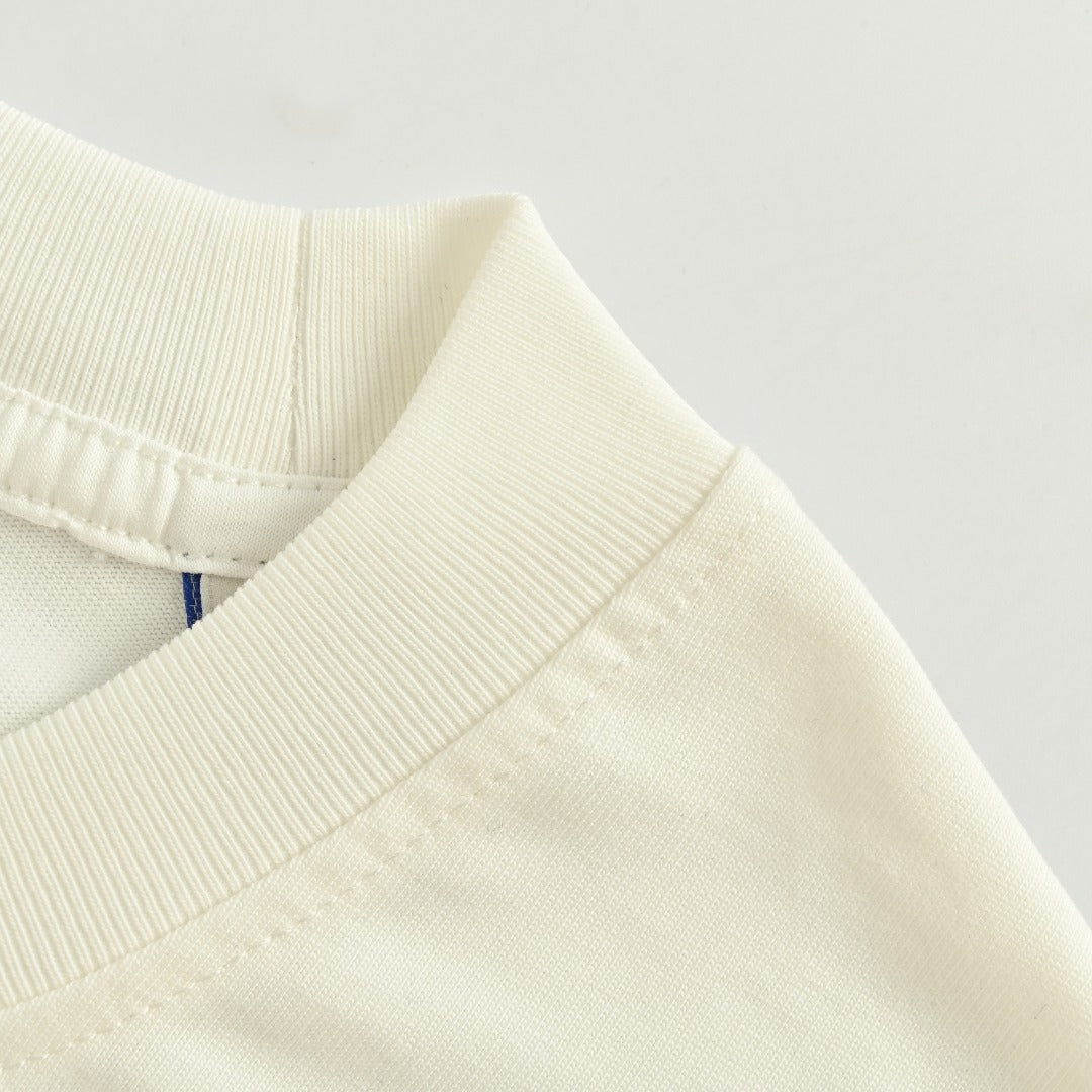 Burberry 25FW Chest Signature Script Logo Embroidery Long-Sleeve T-Shirt — Ecru