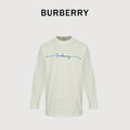 Burberry 25FW Chest Signature Script Logo Embroidery Long-Sleeve T-Shirt — Ecru
