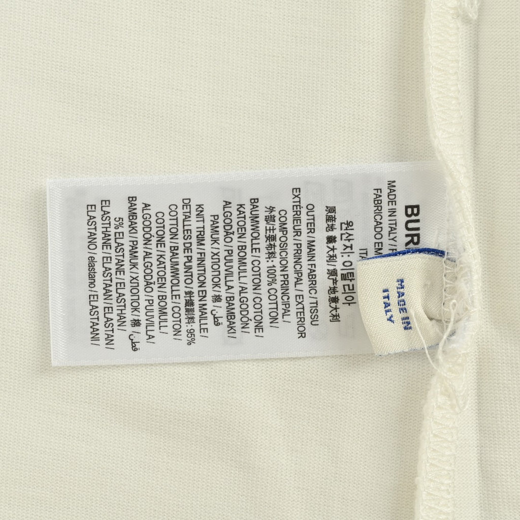 Burberry 25FW Chest Signature Script Logo Embroidery Long-Sleeve T-Shirt — Ecru