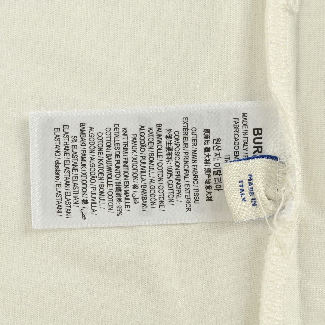 Burberry 25FW Chest Signature Script Logo Embroidery Long-Sleeve T-Shirt — Ecru