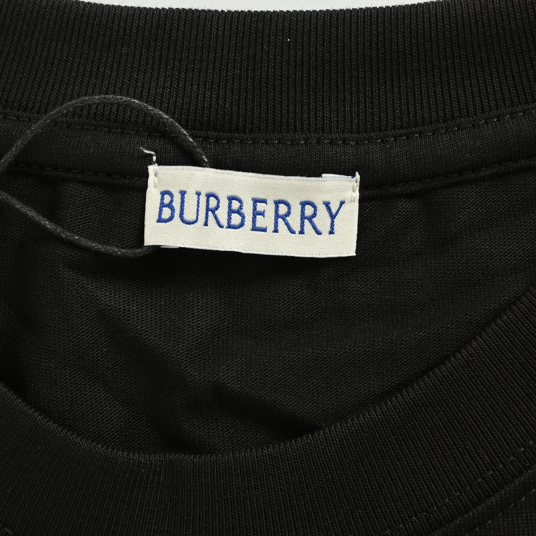 Burberry 25FW Letter B Sailboat Painted Print Long-Sleeve T-Shirt — Black